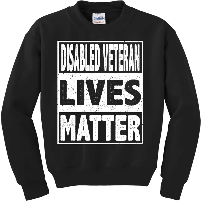 Honoring Army Veteran Disabled Veteran Lives Matter Kids Sweatshirt