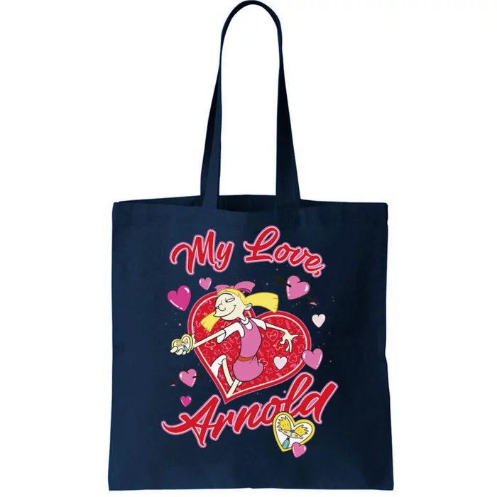 Hey Arnold! Valentine's Day Helga My Love, Arnold Hearts Tote Bag