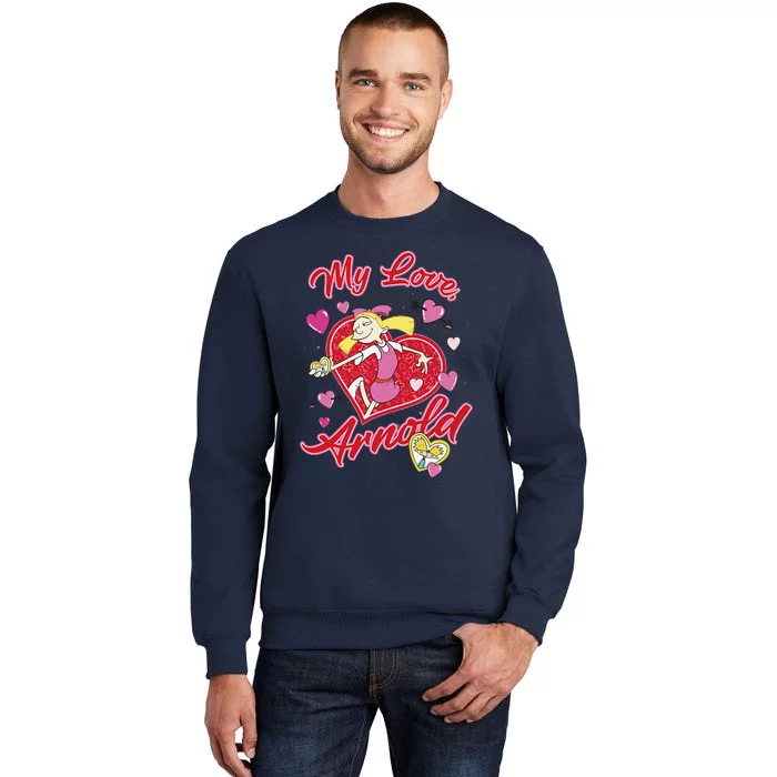 Hey Arnold! Valentine's Day Helga My Love, Arnold Hearts Tall Sweatshirt