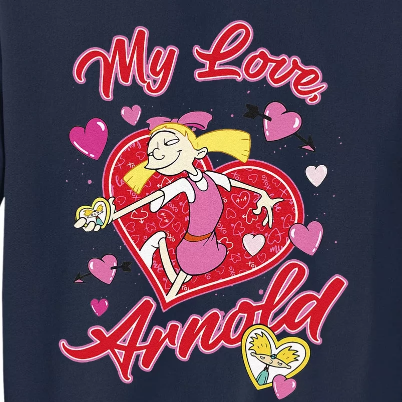 Hey Arnold! Valentine's Day Helga My Love, Arnold Hearts Tall Sweatshirt