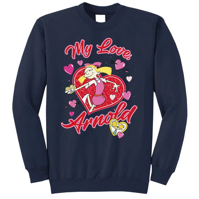 Hey Arnold! Valentine's Day Helga My Love, Arnold Hearts Tall Sweatshirt