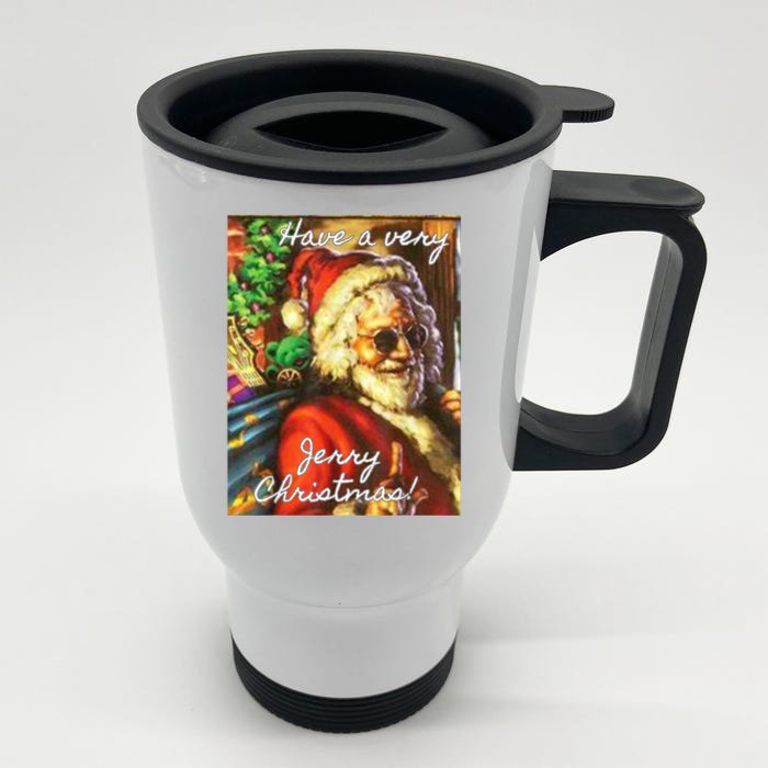 Have A Very Jerry Christmas Garcia Santa Holiday Front & Back Stainless Steel Travel Mug