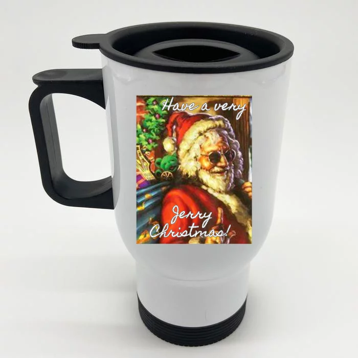 Have A Very Jerry Christmas Garcia Santa Holiday Front & Back Stainless Steel Travel Mug