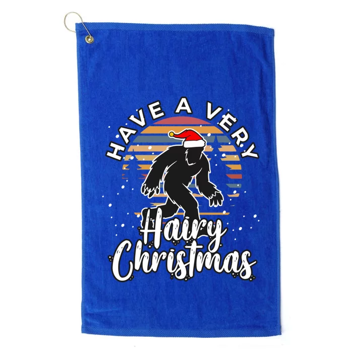 Have A Very Hairy Christmas Bigfoot Sasquatch Great Gift Platinum Collection Golf Towel