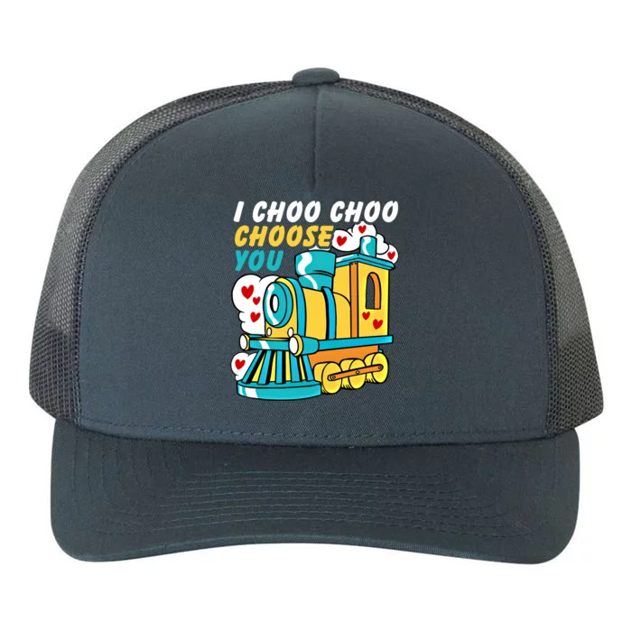 Hearts And Valentine's Day Choo Choo Train Cute Gift Yupoong Adult 5-Panel Trucker Hat