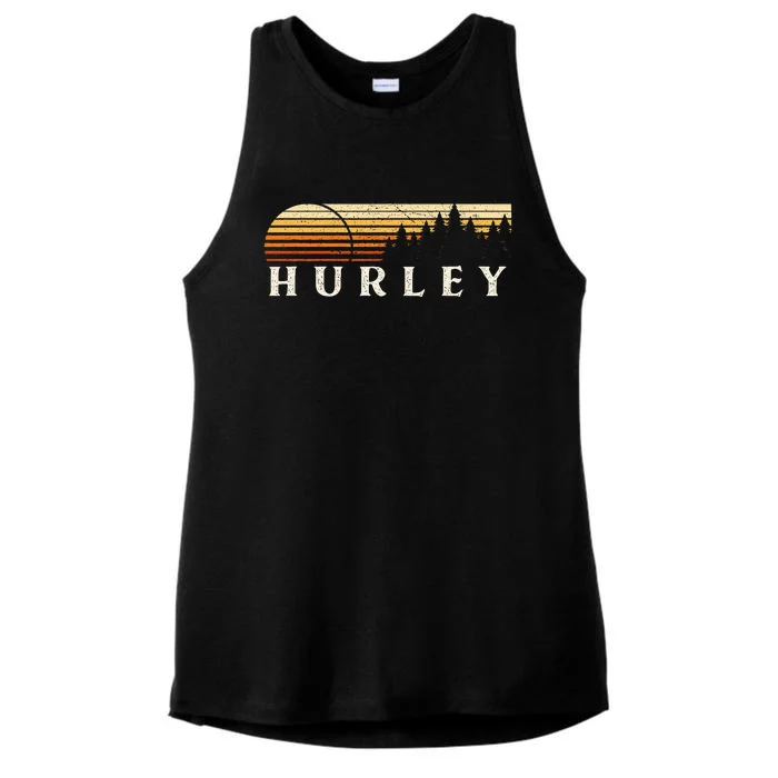 Hurley Al Vintage Evergreen Sunset Eighties Retro Ladies Tri-Blend Wicking Tank