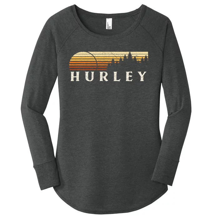 Hurley Al Vintage Evergreen Sunset Eighties Retro Women's Perfect Tri Tunic Long Sleeve Shirt