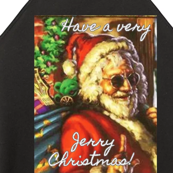 Have A Very Jerry Christmas Garcia Santa Holiday Women’s Perfect Tri Rocker Tank