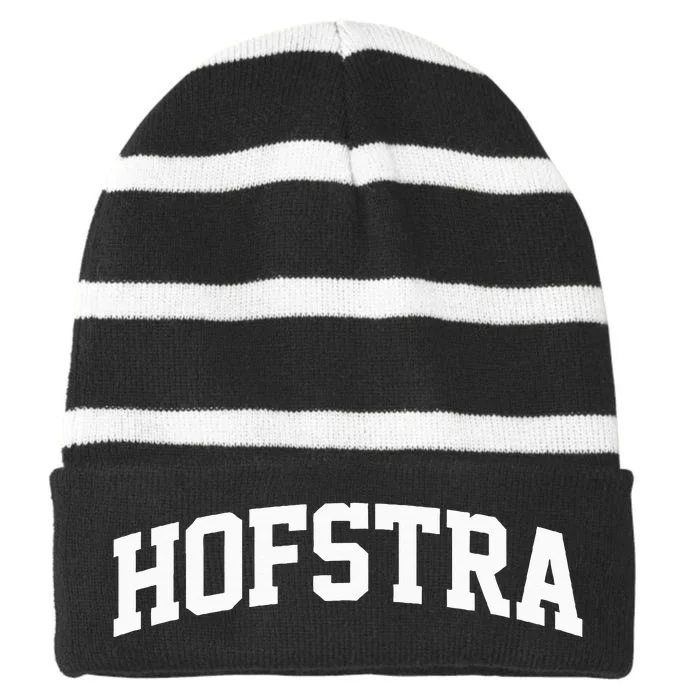 H.O.F.S.T.R.A Arch Vintage Retro College Striped Beanie with Solid Band