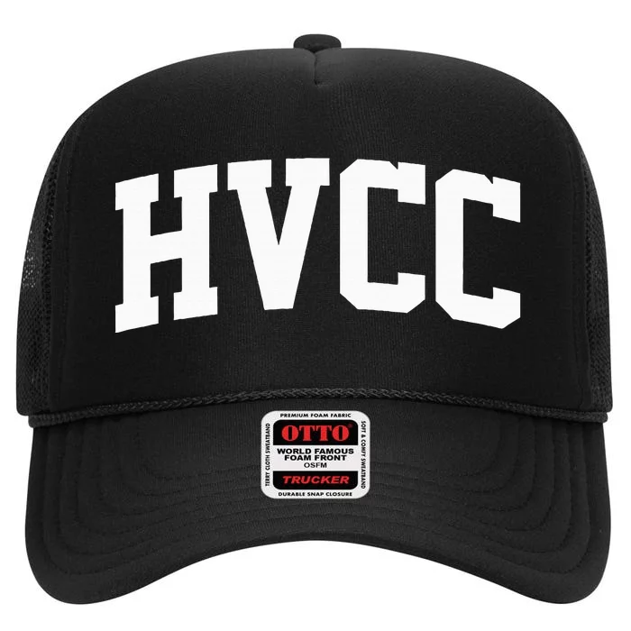 Hvcc Arch Vintage Retro College Athletic Sports High Crown Mesh Trucker Hat