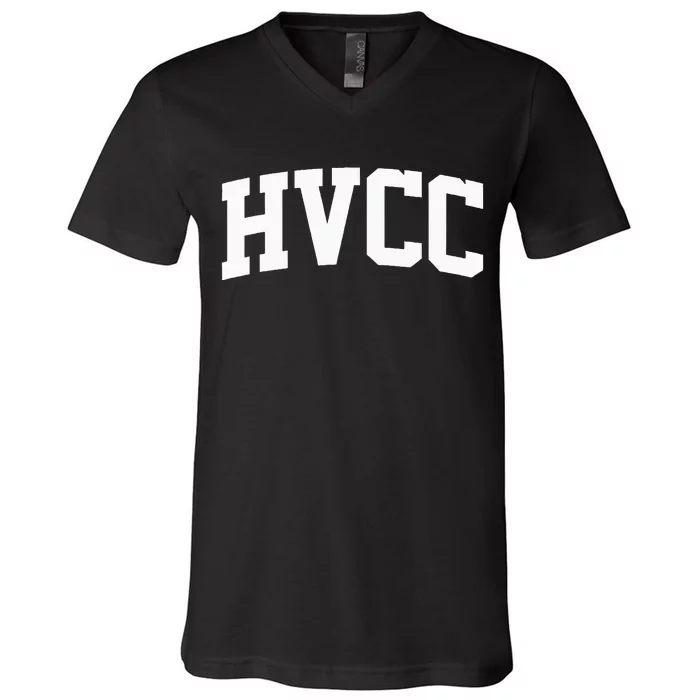 Hvcc Arch Vintage Retro College Athletic Sports V-Neck T-Shirt