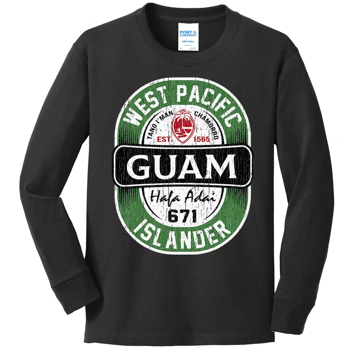 Hafa Adai Vintage Guam Kids Long Sleeve Shirt