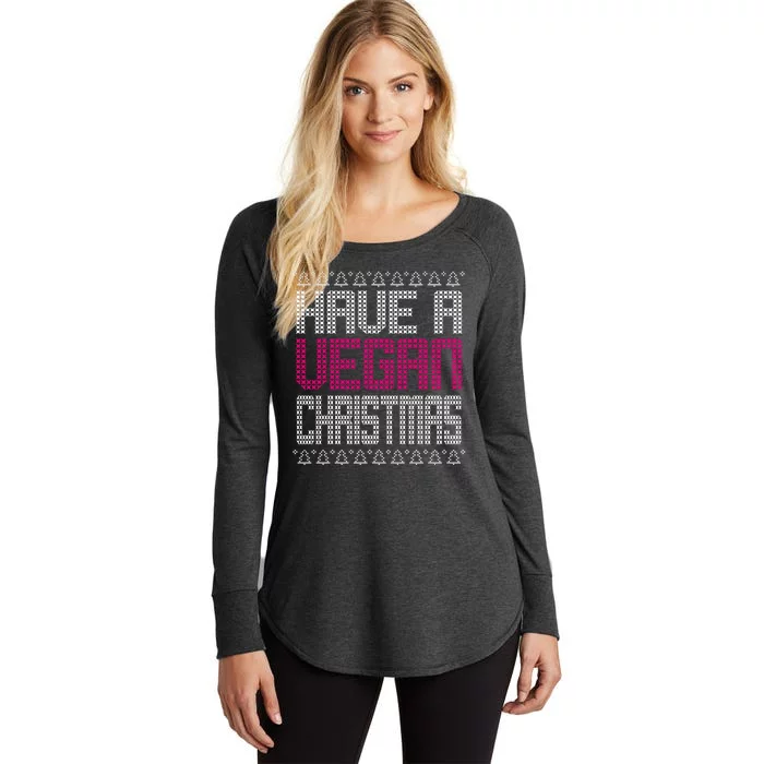 Have A Vegan Christmas Ugly Sweater Women's Perfect Tri Tunic Long Sleeve Shirt