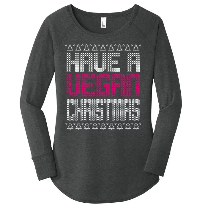 Have A Vegan Christmas Ugly Sweater Women's Perfect Tri Tunic Long Sleeve Shirt