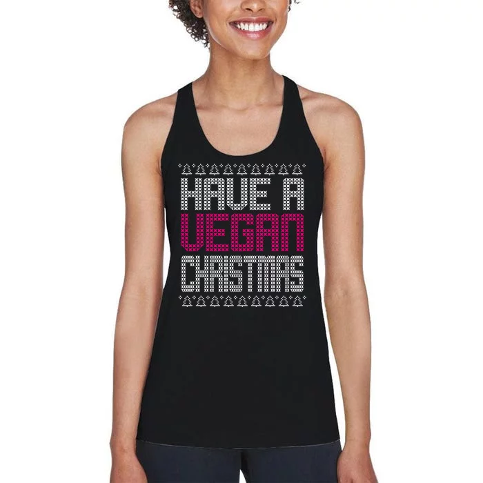 Have A Vegan Christmas Ugly Sweater Women's Racerback Tank