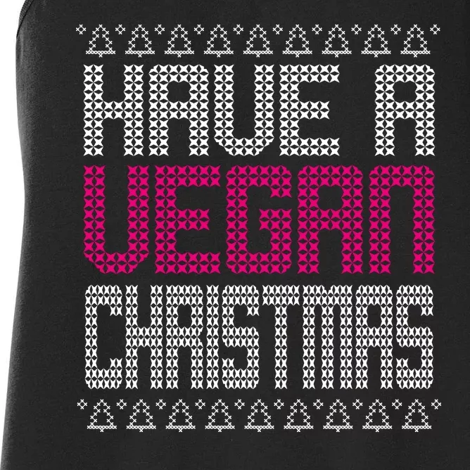 Have A Vegan Christmas Ugly Sweater Women's Racerback Tank