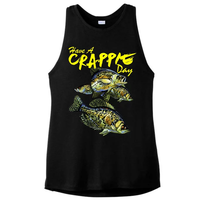 Have A Crappie Day Panfish Funny Fishing Ladies Tri-Blend Wicking Tank