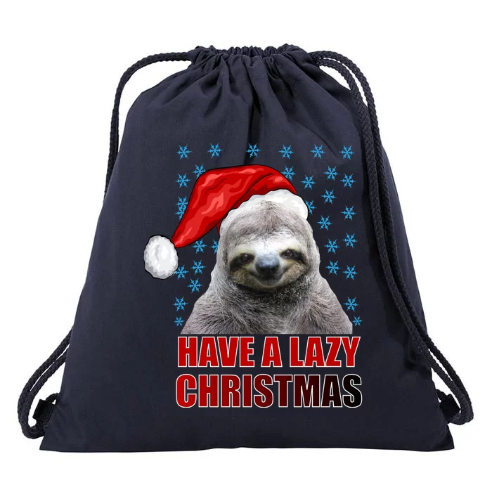 Have A Lazy Sloth Christmas Drawstring Bag