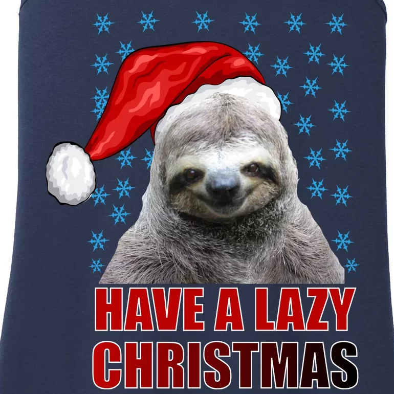 Have A Lazy Sloth Christmas Ladies Essential Tank