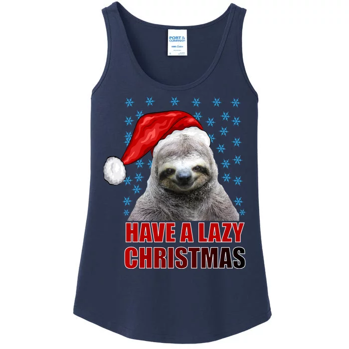 Have A Lazy Sloth Christmas Ladies Essential Tank