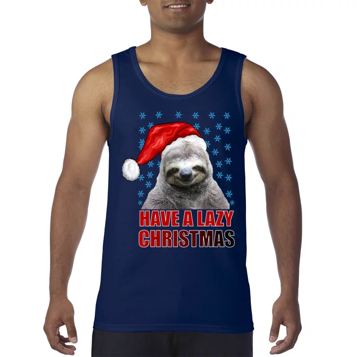 Have A Lazy Sloth Christmas Tank Top