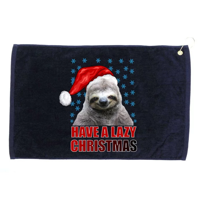 Have A Lazy Sloth Christmas Grommeted Golf Towel