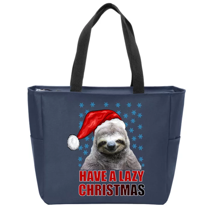 Have A Lazy Sloth Christmas Zip Tote Bag