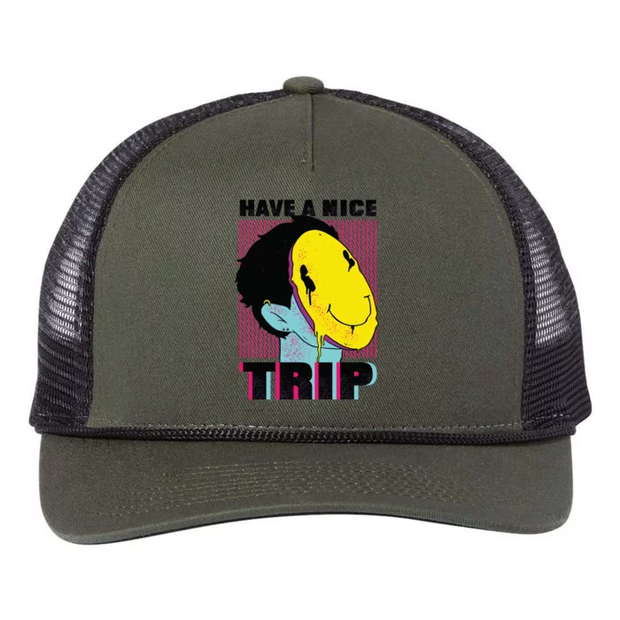 Have A Nice Trip Smiley Retro Rope Trucker Hat Cap