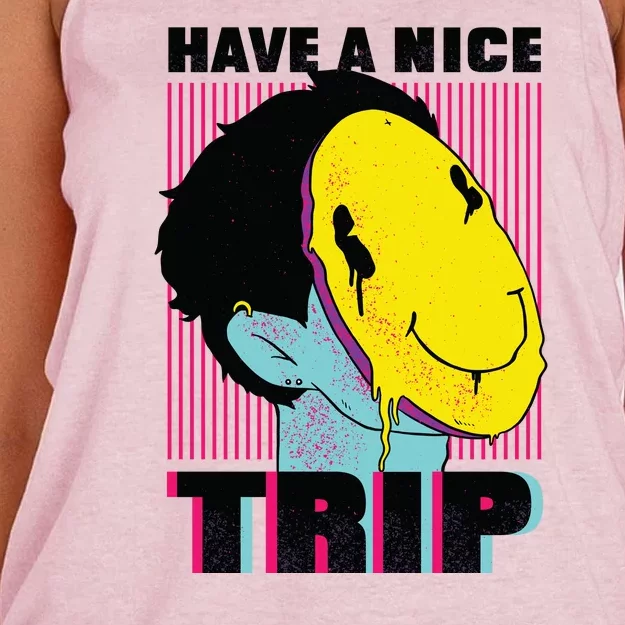 Have A Nice Trip Smiley Women's Knotted Racerback Tank