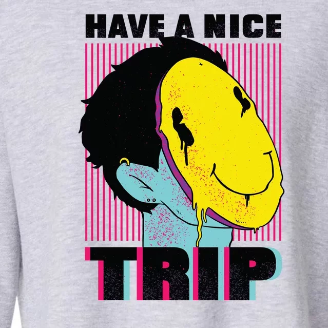 Have A Nice Trip Smiley Cropped Pullover Crew