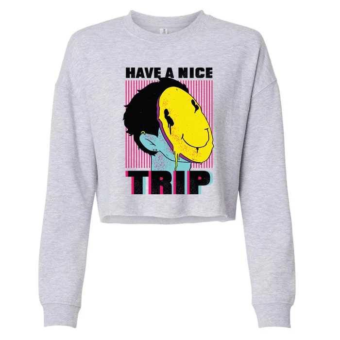 Have A Nice Trip Smiley Cropped Pullover Crew