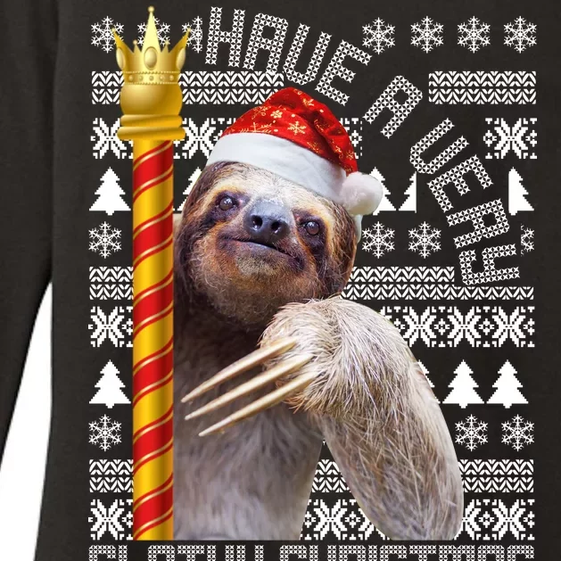 Have a Very Slothy Christmas Sloth Ugly Christmas Womens CVC Long Sleeve Shirt