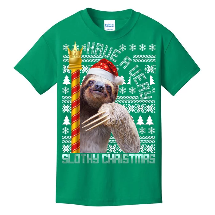 Have a Very Slothy Christmas Sloth Ugly Christmas Kids T-Shirt