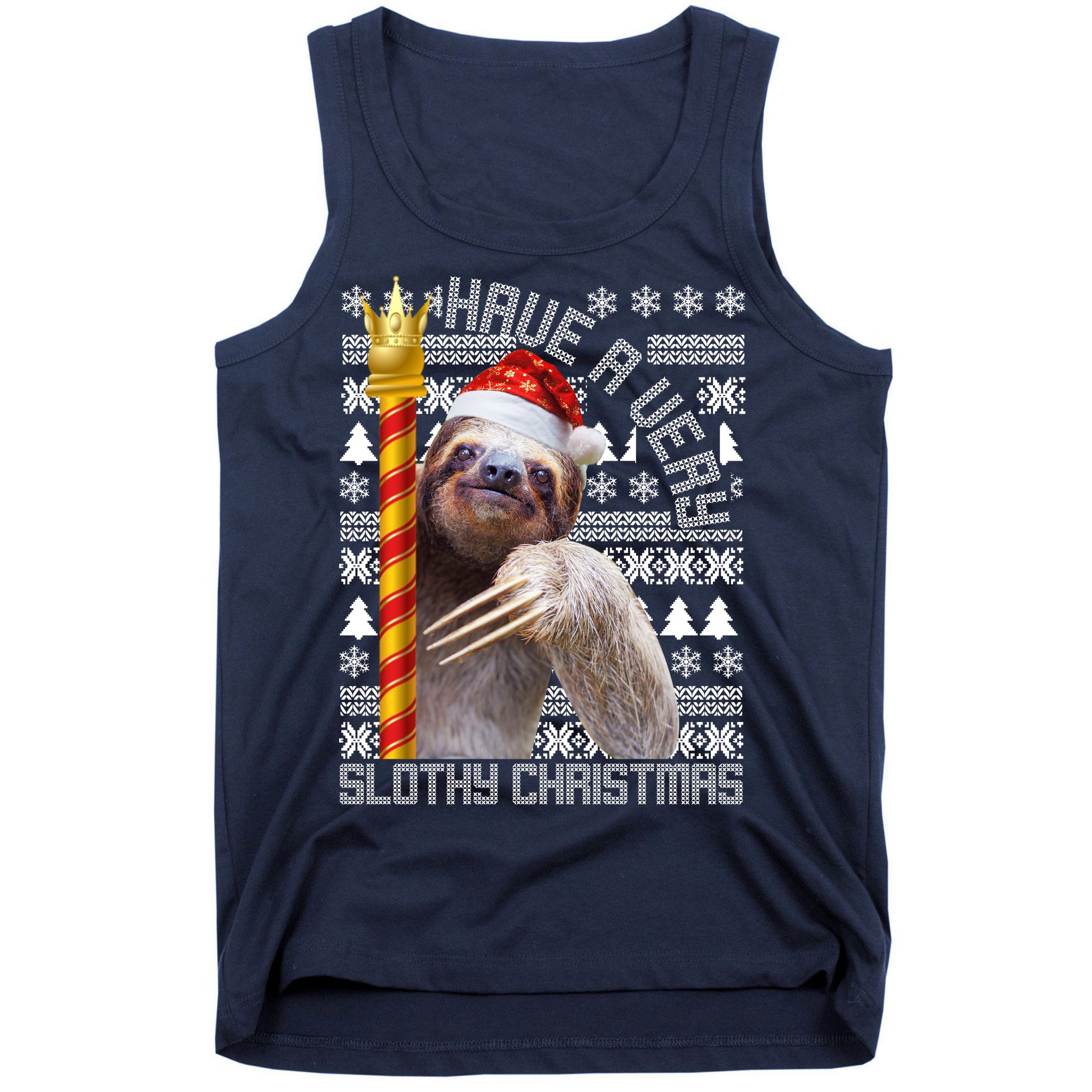 Have a Very Slothy Christmas Sloth Ugly Christmas Tank Top