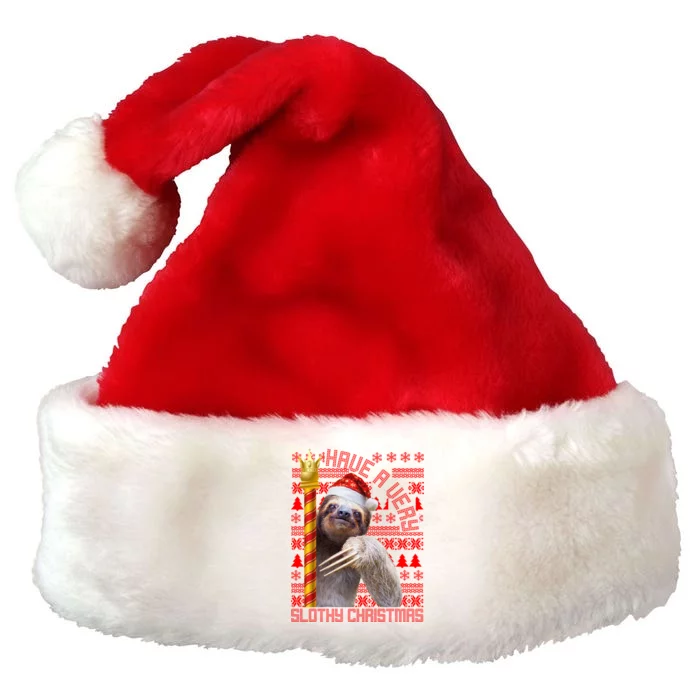 Have a Very Slothy Christmas Sloth Ugly Christmas Premium Christmas Santa Hat