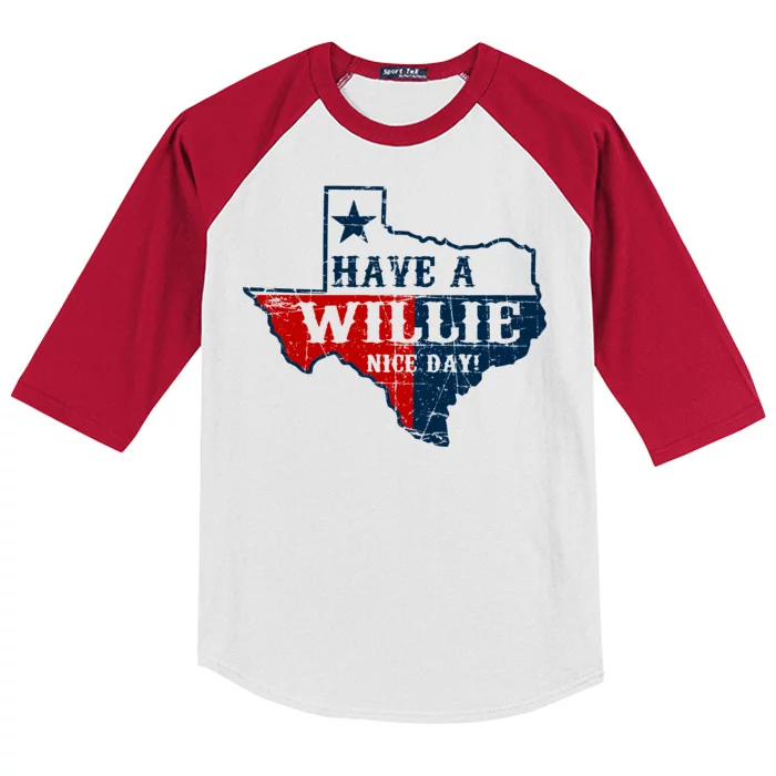 Have A Willie Nice Day Kids Colorblock Raglan Jersey