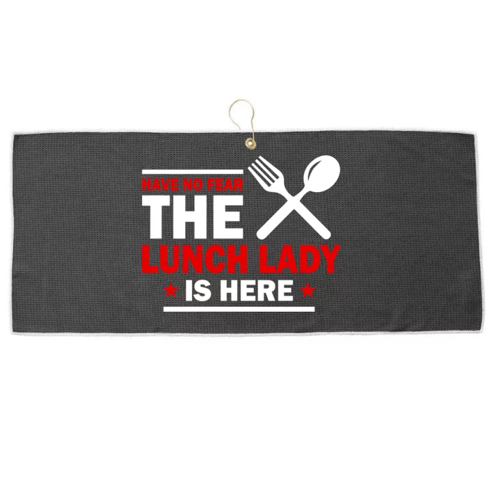 Have No Fear The Lunch Lady Is Here Large Microfiber Waffle Golf Towel