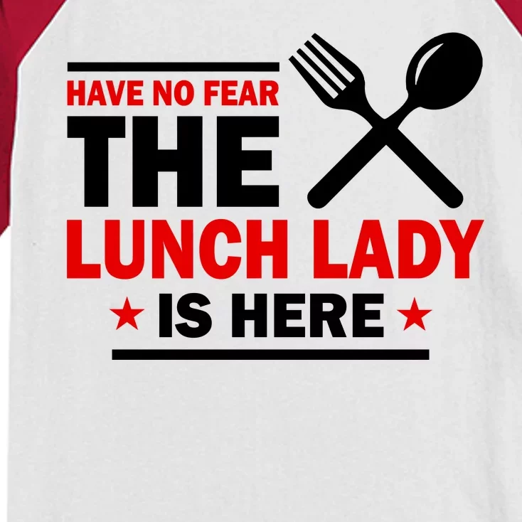 Have No Fear The Lunch Lady Is Here Kids Colorblock Raglan Jersey