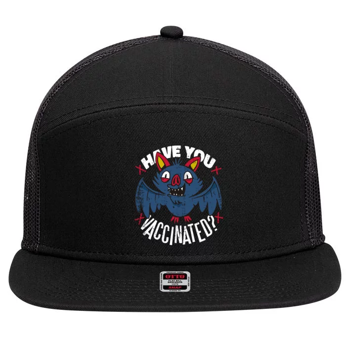 Have You Vaccinated Bat 7 Panel Mesh Trucker Snapback Hat