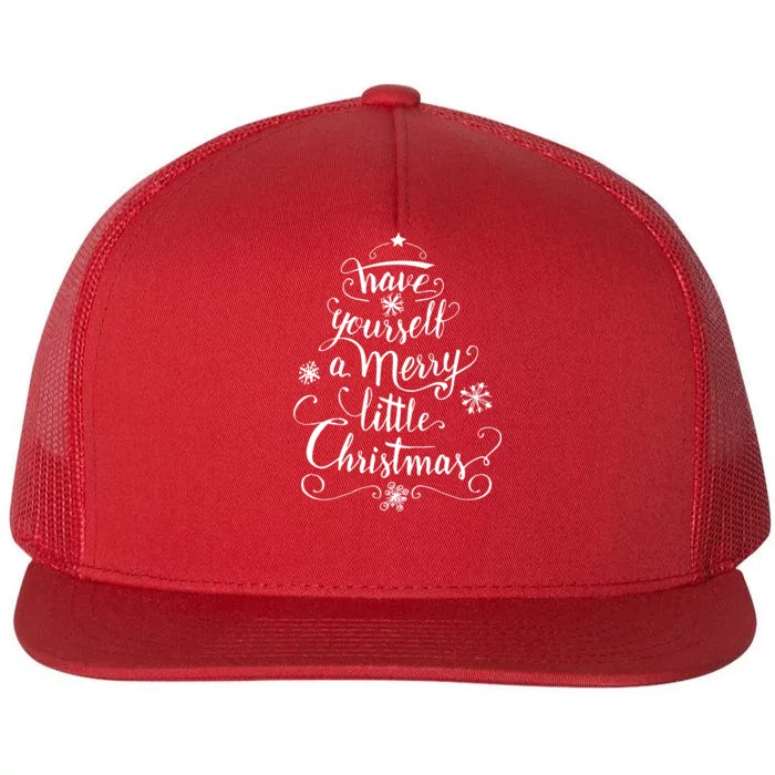 Have yourself a merry little Christmas graphic Flat Bill Trucker Hat