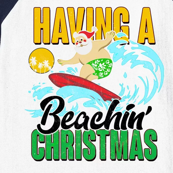 Having A Beachin' Christmas Baseball Sleeve Shirt