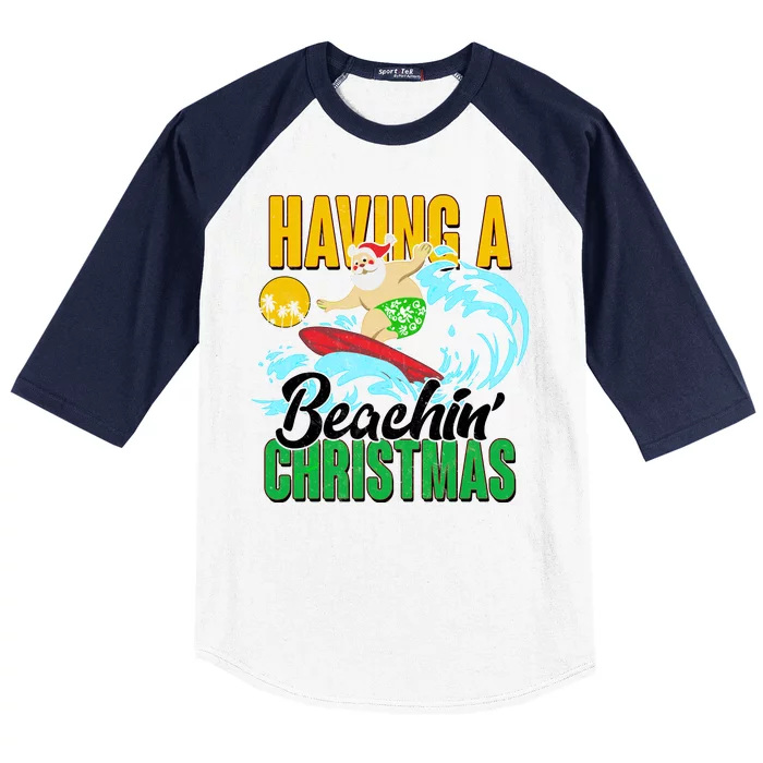 Having A Beachin' Christmas Baseball Sleeve Shirt