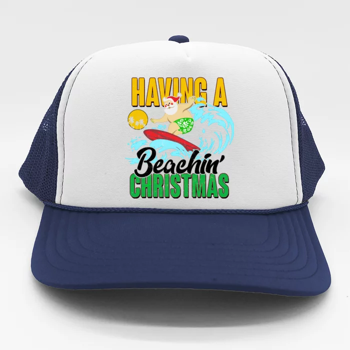 Having A Beachin' Christmas Trucker Hat