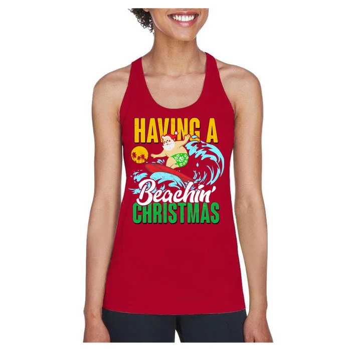 Having A Beachin' Christmas Women's Racerback Tank