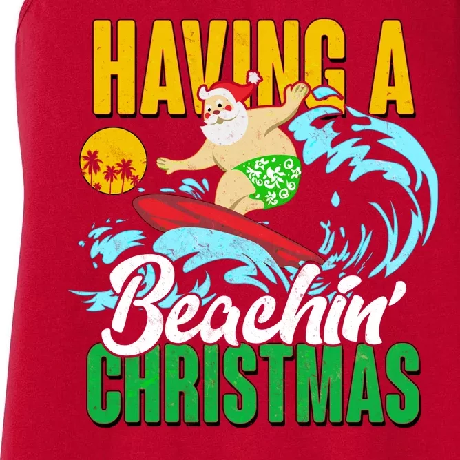 Having A Beachin' Christmas Women's Racerback Tank