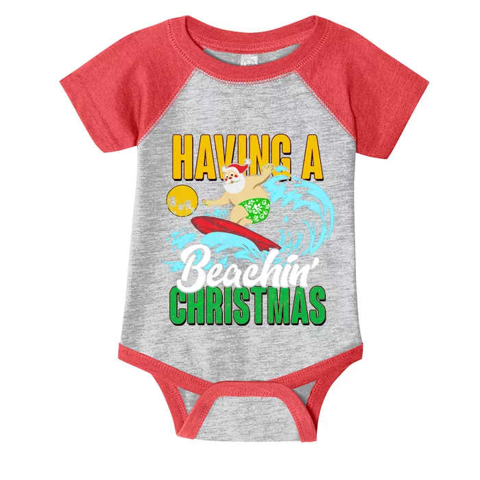 Having A Beachin' Christmas Infant Baby Jersey Bodysuit