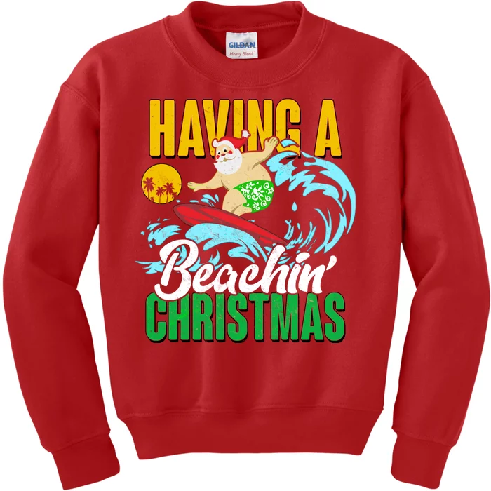 Having A Beachin' Christmas Kids Sweatshirt