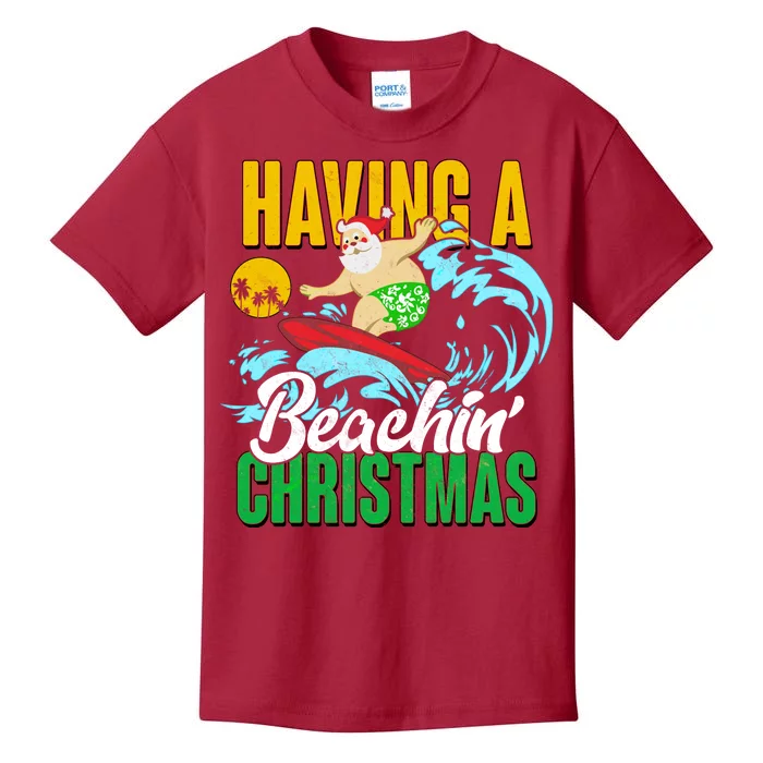 Having A Beachin' Christmas Kids T-Shirt