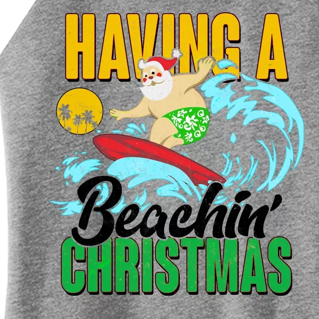 Having A Beachin' Christmas Women’s Perfect Tri Rocker Tank