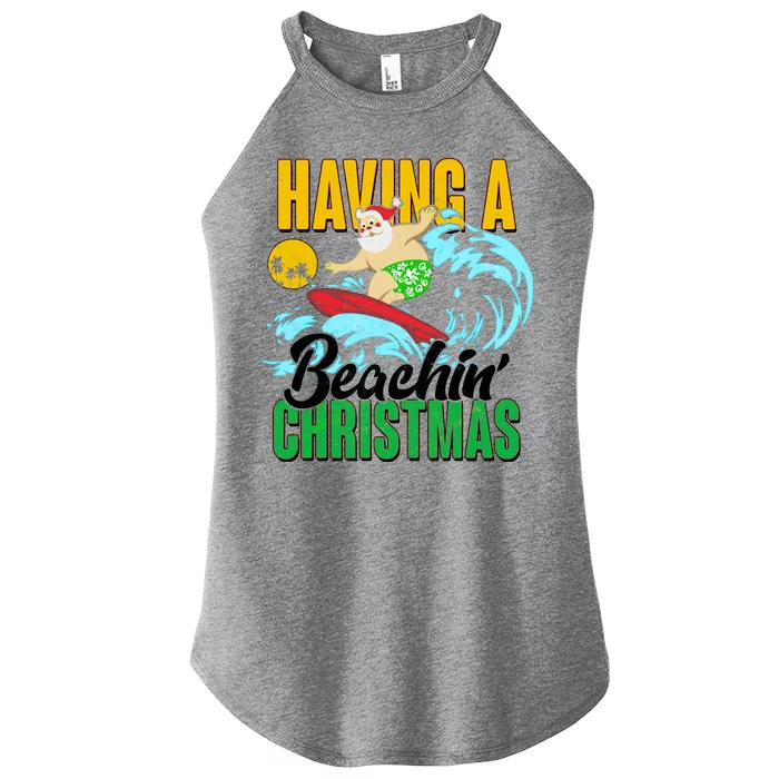 Having A Beachin' Christmas Women’s Perfect Tri Rocker Tank